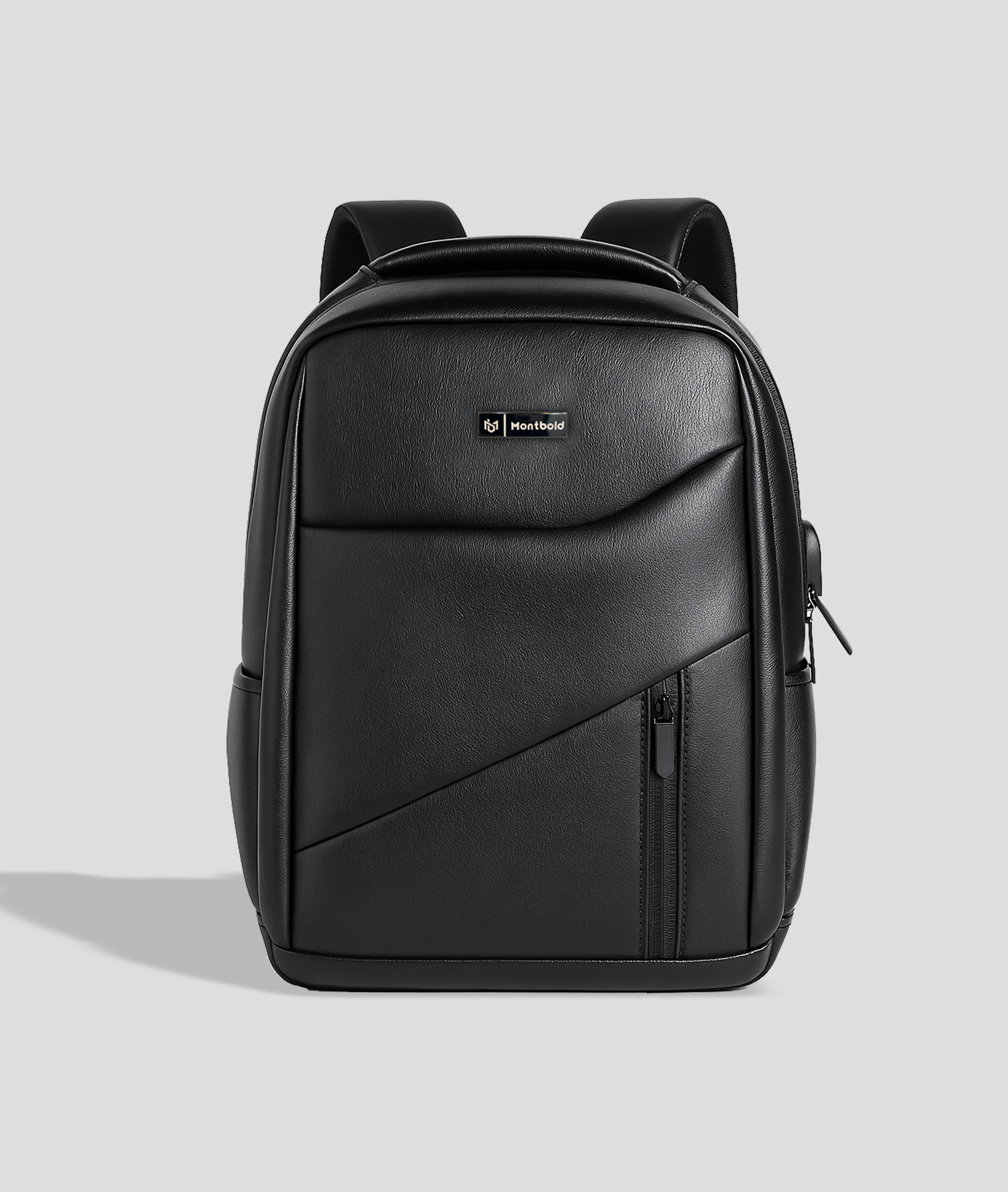 Black Vegan Leather Laptop Bag
